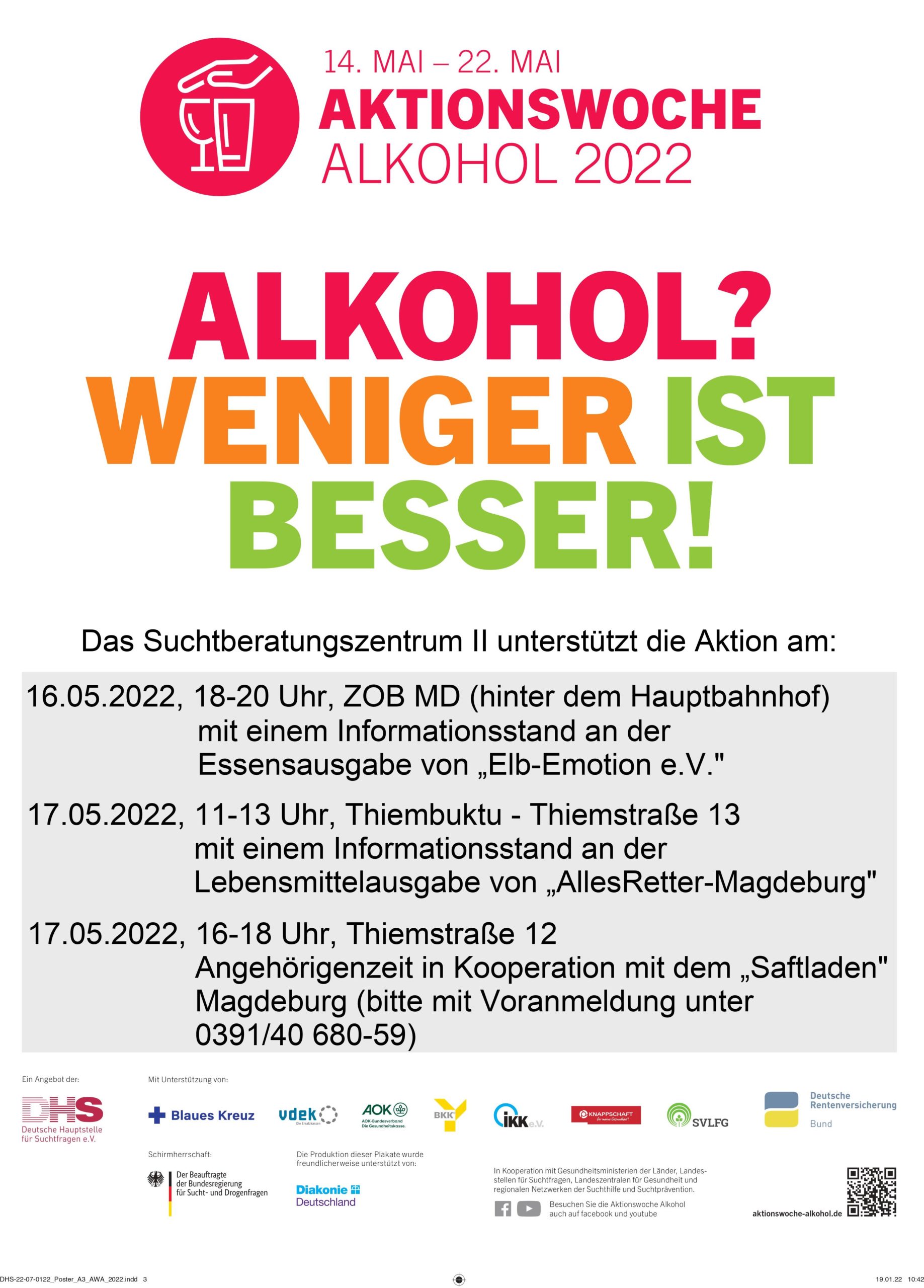 Plakat Aktionswoche Alkohol 2022